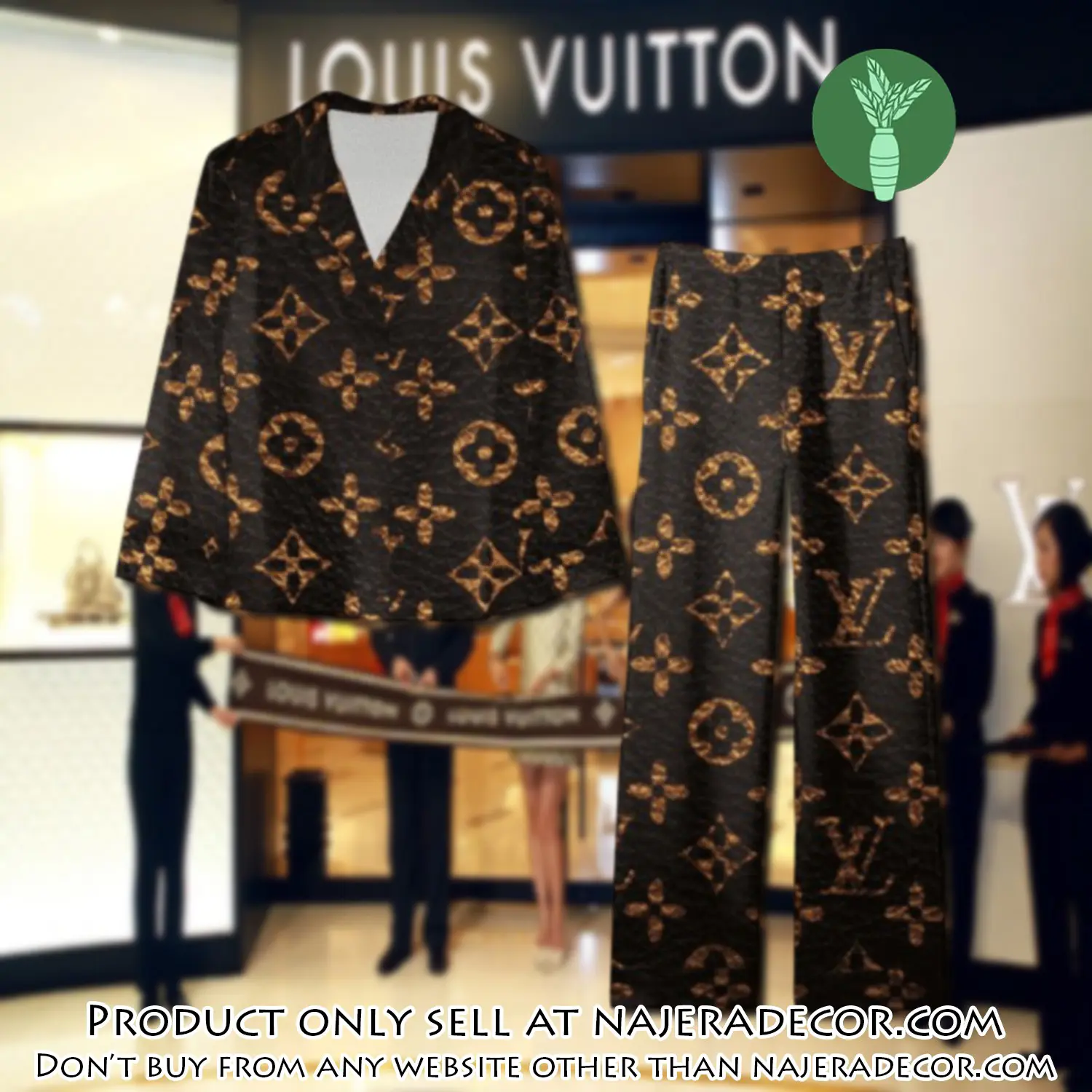 Trending luxury lv satin pajama set pjs1079 njr3758248